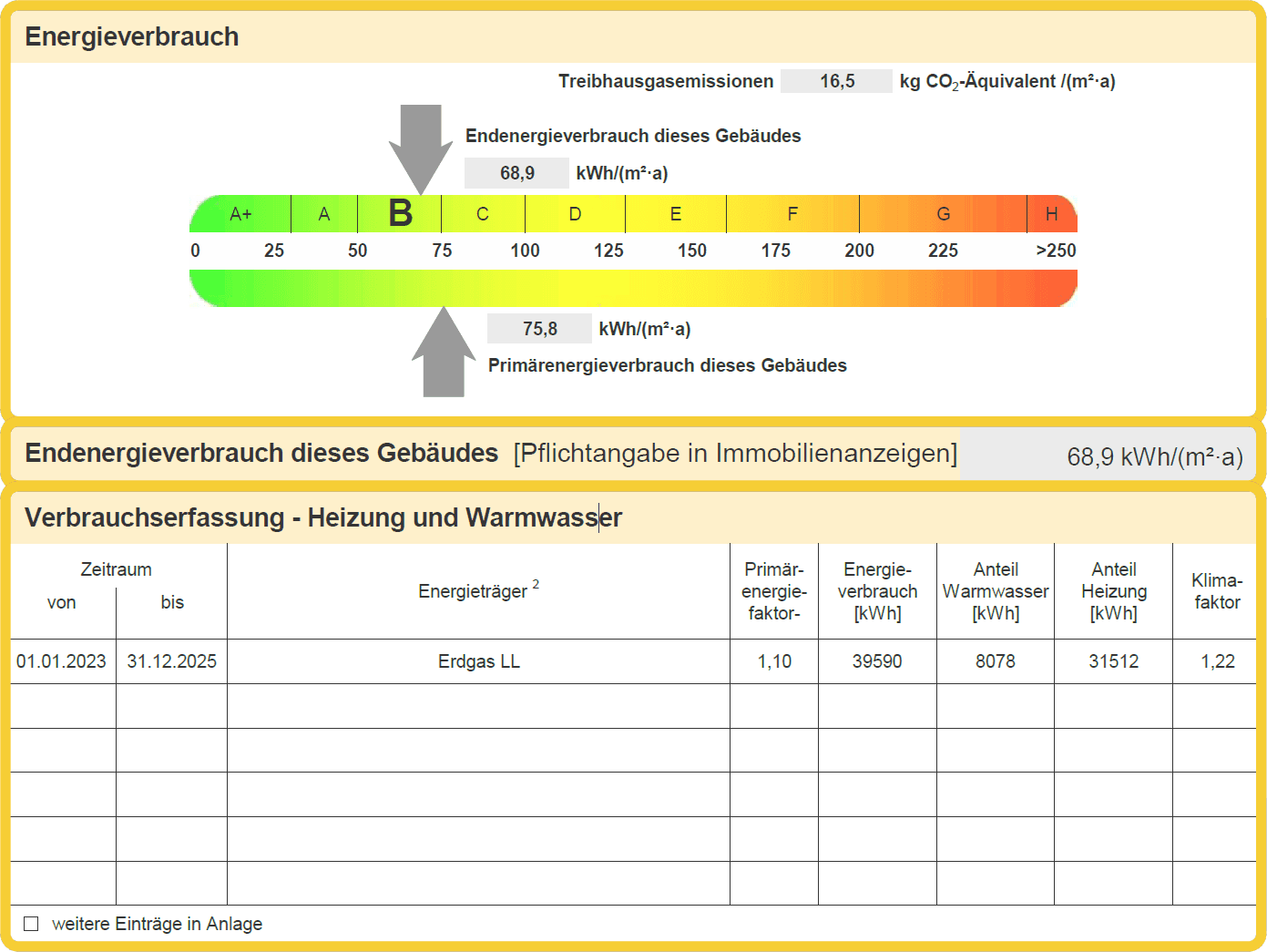 Muster Verbrauchsausweis
